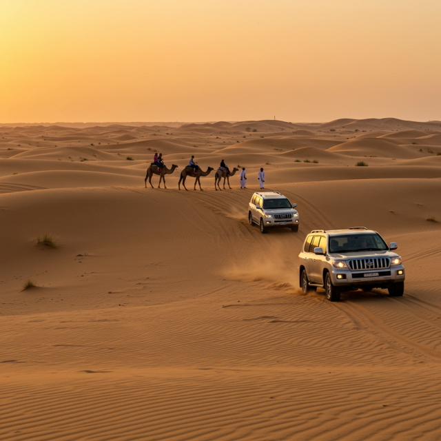 Sunset Dune Bashing and Camel Caravan Experience 1