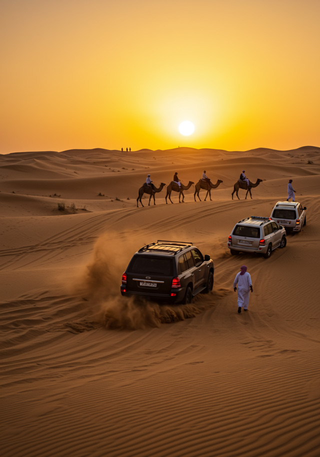 Sunset Dune Bashing and Camel Caravan Experience 1