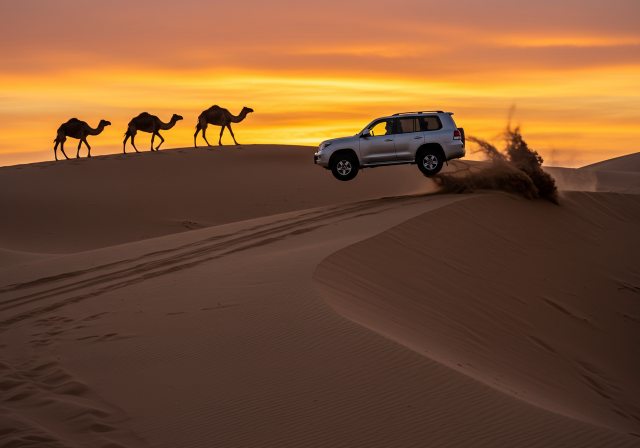 Sunset Dune Bashing and Camel Caravan Experience 1