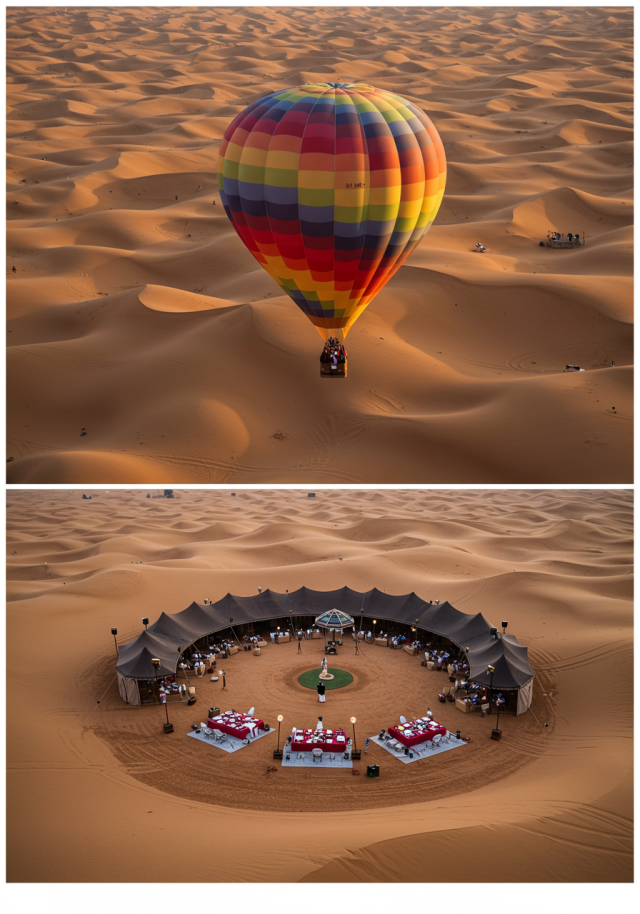 Dubai Hot Air Balloon Ride with Falconry & Breakfast 1