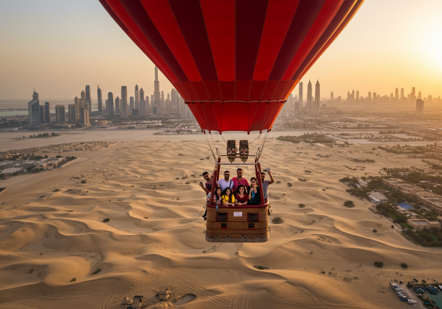 Dubai Hot Air Balloon Ride with Falconry & Breakfast 1