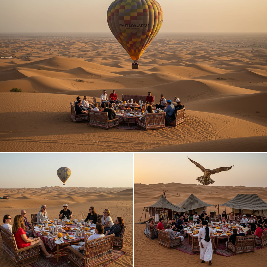 Dubai Hot Air Balloon Ride with Falconry & Breakfast 1