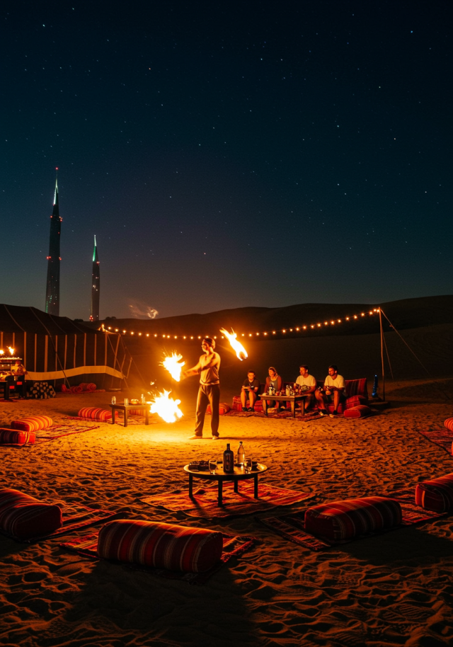 Nighttime Desert Safari with Fire Show & BBQ Feast 1